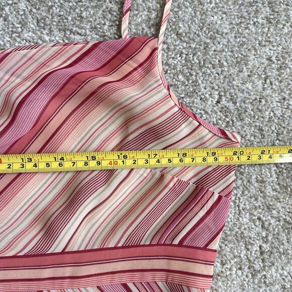 Vintage NWT Ann Taylor Loft Cowl Neck Spaghetti Strap Midi Y2K Dress Striped 14 - Picture 11 of 14